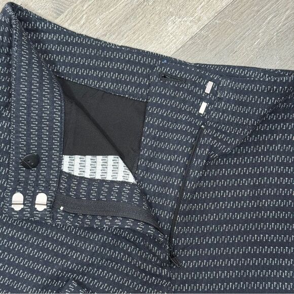 Loft Striped Cotton Knit High Rise Shorts Four Inch Navy Blue White Size 2 - Picture 7 of 13